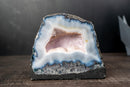 Blue & White Agate Geode with Cloud - Like Banding and Moss Inclusions (3.8 Kg / 8.4 lb) - E2D Crystals & Minerals