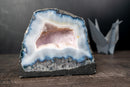 Blue & White Agate Geode with Cloud - Like Banding and Moss Inclusions (3.8 Kg / 8.4 lb) - E2D Crystals & Minerals