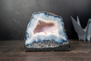 Blue & White Agate Geode with Cloud - Like Banding and Moss Inclusions (3.8 Kg / 8.4 lb) - E2D Crystals & Minerals