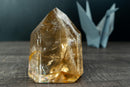 Genuine Brazilian Honey - Gold Citrine Quartz Point - Natural Generator with Multiple Rainbows (1.8 kg / 4.0 lb) - E2D Crystals & Minerals