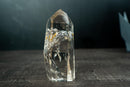 AAA Water - Clear Lemurian Quartz Obelisk Point with Orange Hematite - E2D Crystals & Minerals
