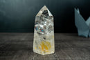 Lemurian Quartz Obelisk Point with Orange Hematite - Diamantina, Brazil (6 in Tall) - E2D Crystals & Minerals