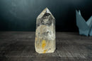 Lemurian Quartz Obelisk Point with Orange Hematite - Diamantina, Brazil (6 in Tall) - E2D Crystals & Minerals