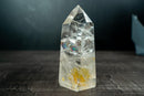 Lemurian Quartz Obelisk Point with Orange Hematite - Diamantina, Brazil (6 in Tall) - E2D Crystals & Minerals