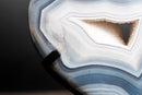 Natural Blue Lace Agate Heart, White Galaxy Amethyst Druzy - E2D Crystals & Minerals