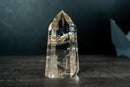 AAA Water - Clear Lemurian Quartz Obelisk with Orange Hematite Inclusions - Diamantina, Brazil (616 g / 5.5 in) - E2D Crystals & Minerals