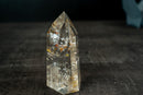 AAA Water - Clear Lemurian Quartz Obelisk with Orange Hematite Inclusions - Diamantina, Brazil (616 g / 5.5 in) - E2D Crystals & Minerals