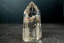 AAA Water - Clear Lemurian Quartz Obelisk with Orange Hematite Inclusions - Diamantina, Brazil (616 g / 5.5 in) - E2D Crystals & Minerals
