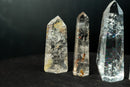Set of 4 Water - Clear Lemurian Quartz Generators with Rare Hematite Inclusions - Natural, AAA - Grade Wholesale Lot (1.8 lb) - E2D Crystals & Minerals