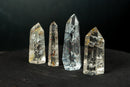 Set of 4 Water - Clear Lemurian Quartz Generators with Rare Hematite Inclusions - Natural, AAA - Grade Wholesale Lot (1.8 lb) - E2D Crystals & Minerals