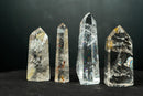 Set of 4 Water - Clear Lemurian Quartz Generators with Rare Hematite Inclusions - Natural, AAA - Grade Wholesale Lot (1.8 lb) - E2D Crystals & Minerals