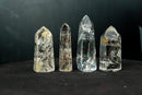 Set of 4 Water - Clear Lemurian Quartz Generators with Rare Hematite Inclusions - Natural, AAA - Grade Wholesale Lot (1.8 lb) - E2D Crystals & Minerals