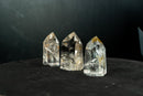 Set of 3 Water - Clear Lemurian Quartz Generators with Rare Hematite Inclusions - Natural, AAA - Grade Wholesale Lot (1.8 lb) - E2D Crystals & Minerals