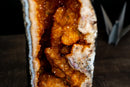 Citrine Crystal Geode Cathedral with Stalactite Flowers and White Agate Frame - E2D Crystals & Minerals