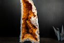 Citrine Crystal Geode Cathedral with Stalactite Flowers and White Agate Frame - E2D Crystals & Minerals