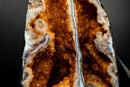 Pair of Citrine Geode Cathedrals with Stalactite Flowers and White Agate - E2D Crystals & Minerals
