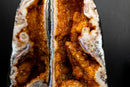 Pair of Citrine Geode Cathedrals with Stalactite Flowers and White Agate - E2D Crystals & Minerals