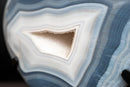 Natural Blue Lace Agate Heart, White Galaxy Amethyst Druzy - E2D Crystals & Minerals