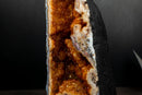 Citrine Crystal Geode Cathedral with Stalactite Flowers and White Agate Frame - E2D Crystals & Minerals