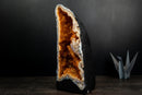 Citrine Crystal Geode Cathedral with Stalactite Flowers and White Agate Frame - E2D Crystals & Minerals
