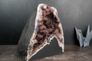 Collector - Grade Amethyst Geode with Galaxy Druzy over Calcite - E2D Crystals & Minerals