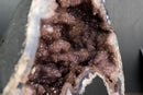 Collector - Grade Amethyst Geode with Galaxy Druzy over Calcite - E2D Crystals & Minerals
