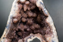 Collector - Grade Amethyst Geode with Galaxy Druzy over Calcite - E2D Crystals & Minerals