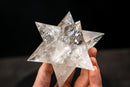 Hand - Carved Water - Clear Lemurian Quartz Merkaba Star (12 - Sided) - E2D Crystals & Minerals