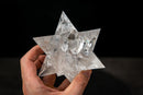 Water - Clear Lemurian Quartz Merkaba Star (12 - Sided) – Hand - Carved - E2D Crystals & Minerals