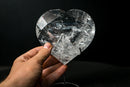 Lemurian Quartz Faceted Heart – Hand - Carved with Sacred Geometry - E2D Crystals & Minerals