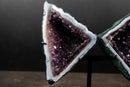 Rare Geometric Triangular Amethyst Geode Wings White Agate Banding - E2D Crystals & Minerals