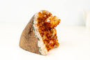 Orange Citrine Crystal Cluster with Stalactite Flower and Calcite - E2D Crystals & Minerals