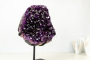 AAA - Grade Royal Purple Amethyst Geode Cluster with Rare Stalactite Flower - E2D Crystals & Minerals