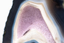 Natural Blue Lace Agate Geode - Blue & White Banding with White Galaxy Druzy - E2D Crystals & Minerals