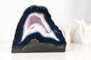 Natural Blue Lace Agate Geode - Blue & White Banding with White Galaxy Druzy - E2D Crystals & Minerals