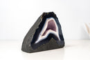 Natural Blue Lace Agate Geode - Blue & White Banding with White Galaxy Druzy - E2D Crystals & Minerals
