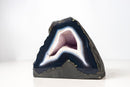 Natural Blue Lace Agate Geode - Blue & White Banding with White Galaxy Druzy - E2D Crystals & Minerals