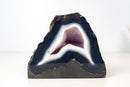Natural Blue Lace Agate Geode - Blue & White Banding with White Galaxy Druzy - E2D Crystals & Minerals