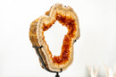 AAA Madeira Citrine Geode Portal with White Agate Frame - E2D Crystals & Minerals
