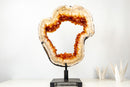AAA Madeira Citrine Geode Portal with White Agate Frame - E2D Crystals & Minerals