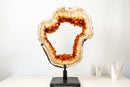 AAA Madeira Citrine Geode Portal with White Agate Frame - E2D Crystals & Minerals