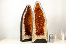 Pair of AAA - Grade Golden - Orange Citrine Geode Cathedrals - E2D Crystals & Minerals