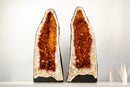 Pair of AAA - Grade Golden - Orange Citrine Geode Cathedrals - E2D Crystals & Minerals