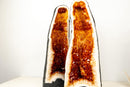 Pair of Brazilian Madeira Citrine Geode Cathedrals – Tall, Fiery Druzy Statement Pieces - E2D Crystals & Minerals