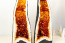 Pair of Brazilian Madeira Citrine Geode Cathedrals – Tall, Fiery Druzy Statement Pieces - E2D Crystals & Minerals