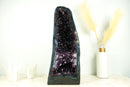 Pair of AAA Amethyst Geode Cathedrals – Gemmy Royal Purple Druzy on Rare Blue Agate - E2D Crystals & Minerals