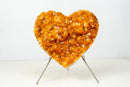 Special - Grade Citrine Crystal Heart – Deep Orange, Large Druzy Points - E2D Crystals & Minerals