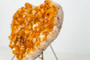 Special - Grade Citrine Crystal Heart – Deep Orange, Large Druzy Points - E2D Crystals & Minerals