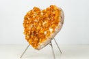 Special - Grade Citrine Crystal Heart – Deep Orange, Large Druzy Points - E2D Crystals & Minerals