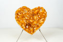Special - Grade Citrine Crystal Heart – Deep Orange, Large Druzy Points - E2D Crystals & Minerals